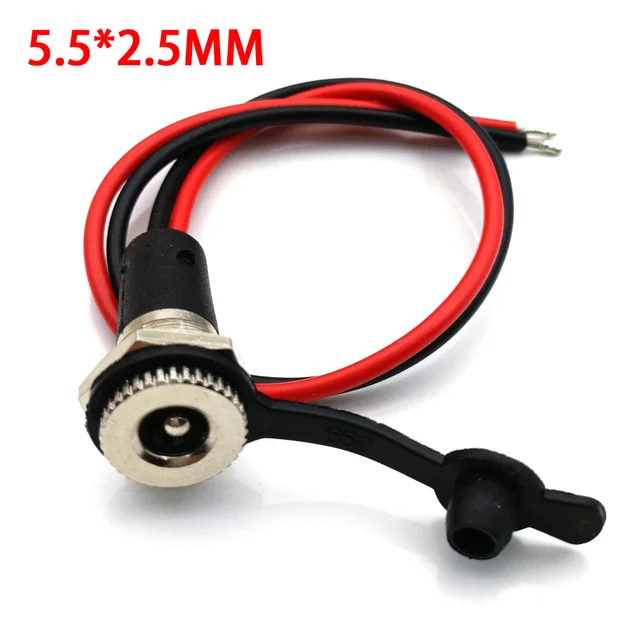 5.5*2.1 5.5*2.5mm do montażu panelowego gniazdo zasilania prądem stałym wodoodporne złącze 5521 5525 gniazdo wtykowe żeński adapter kabla ładującego z nakrętką