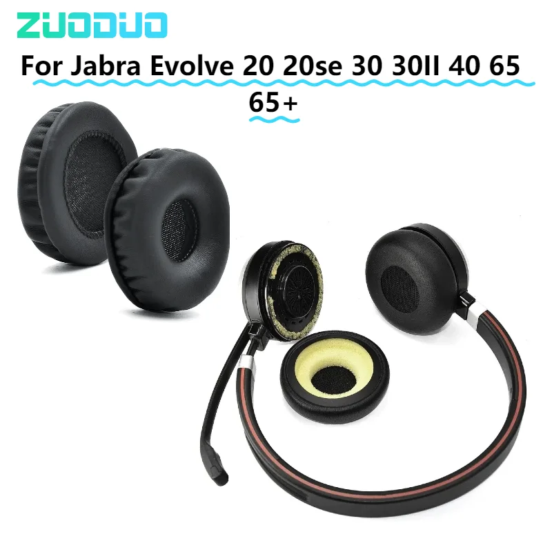 

Ear Pads For Jabra Evolve 20 20se 30 30II 40 65 65+ Headphone/Replacement Earpads Soft Protein Leather Memory Sponge Cover