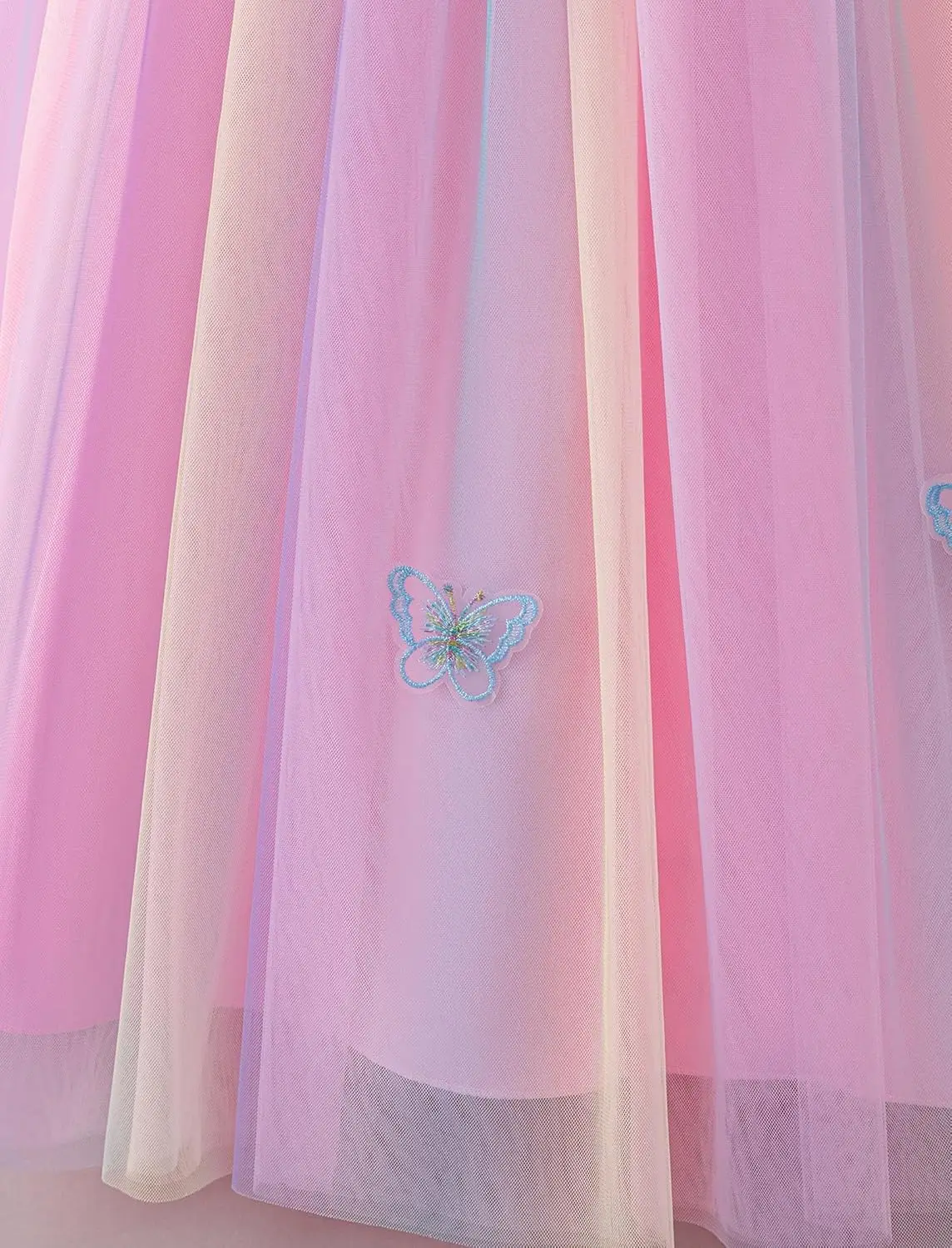 반짝이는 나비 꽃 소녀 드레스 공주 생일 파티 미인 대회 무도회 화려한 나비 쉬폰 드레스, 성찬식 드레스