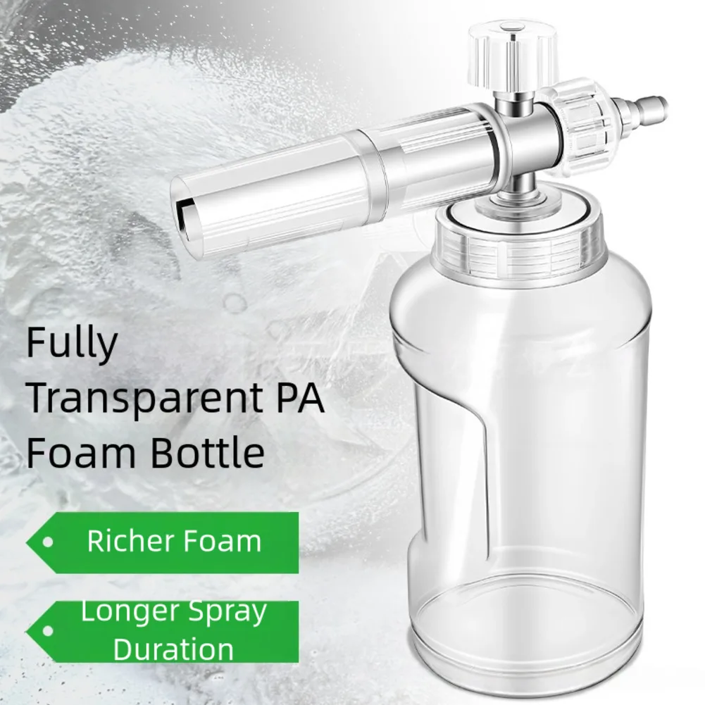 Foam Spray Bottle for Pressure Washer 1L with 1/4 Quick Connect and Adjustable Foam Control for Vehicle and Use