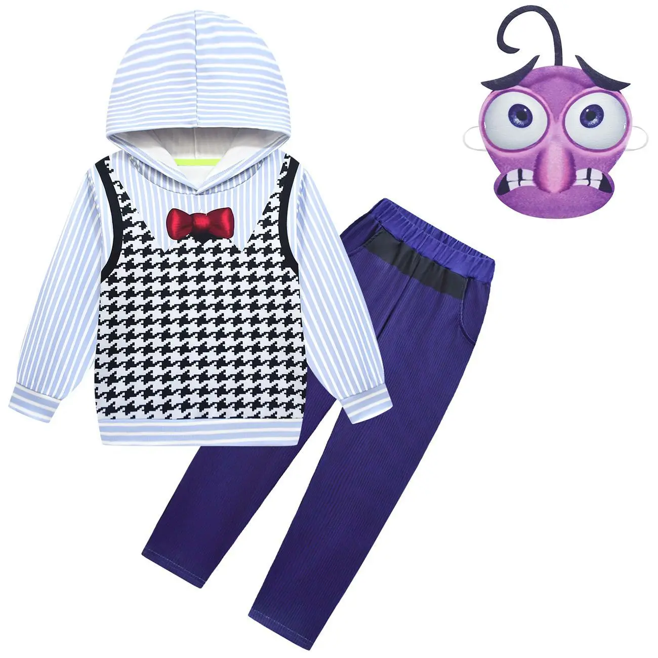 Inside Out 2 Emotions Anger Sweatshirt and Pants Costume Boys Kids Halloween Cosplay Party Dress Up Outfits with Mask 4-10 Years