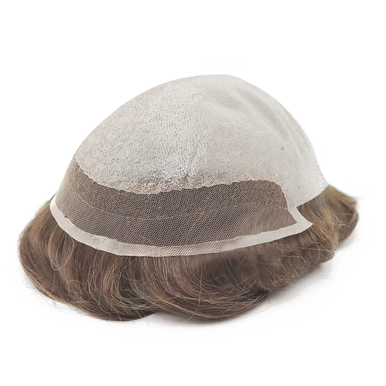 Men's Lace Front Wig Bleach Knots Human Hair Prosthesis French Lace System Toupee Male Hairpiece for Comfort And Style
