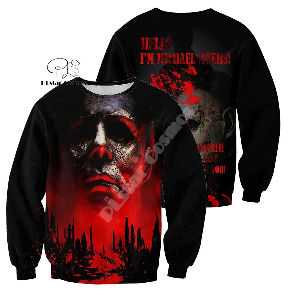 NewFashion Halloween Horror Terror Movie Character Michael Myers Jason Cosplay 3DPrint Pullover Harajuku Casual Jacket Hoodies H