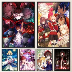Fate Stay Night Poster Fancy Poster Wall Sticker for Living Room Bar Vintage Decorative Painting Middle