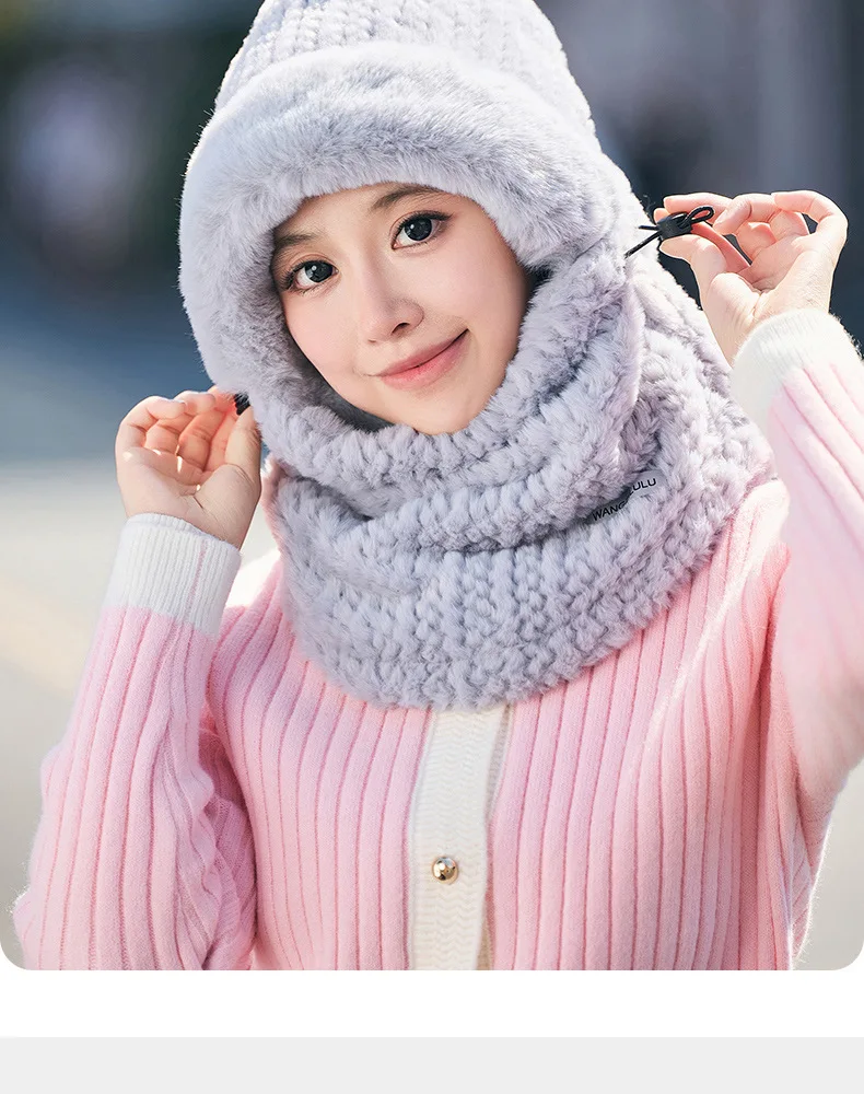 Pasamontañas de invierno para mujer, capucha con forro polar a prueba de viento para deportes al aire libre, ciclismo, esquí, motocicleta