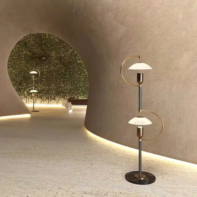 Modern simple desk lamp floor lamp living room bedroom study sales department villa model room light luxury marble cloth cover