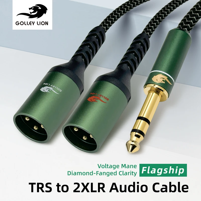 Premium 6.35mm TRS To Dual XLR Female Audio Cable Gold-Plated Connector Braided Shielded Wire for HiFi Speaker Amplifier