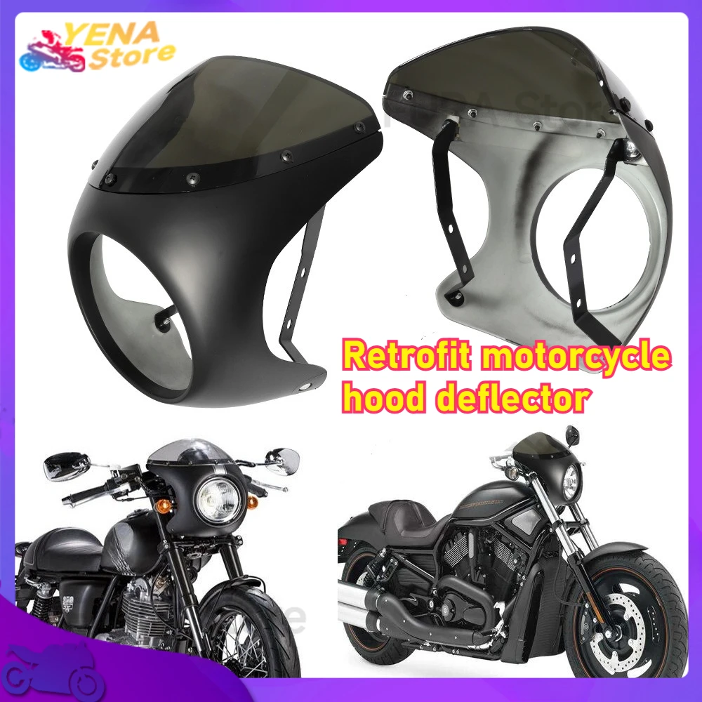 

Retro coffee racing headlight windscreen waterproof and shockproof fairing headlight sunshade modification accessories