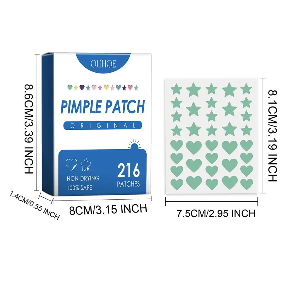 216PCS Star brufolo Patch Acne colorato invisibile rimozione dell'acne adesivi per la cura della pelle correttore Face Spot Beauty Makeup Patch