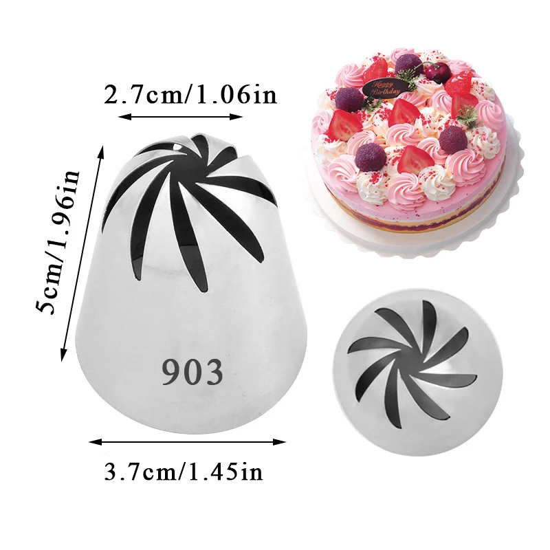 BCMJHWT Large Size Close Star Piping Nozzle Cream Icing Tips Cake Fondant Baking Tool Cupcake Decoration Coupler Convert