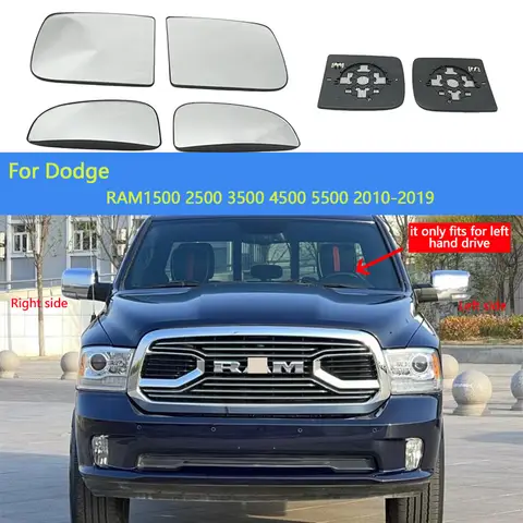 For Dodge Ram 1500 2500 3500 4500 5500 2010-2019 Door Wing Rearview Mirror Glass Side Mirror Lens Heated Side Mirror Glass