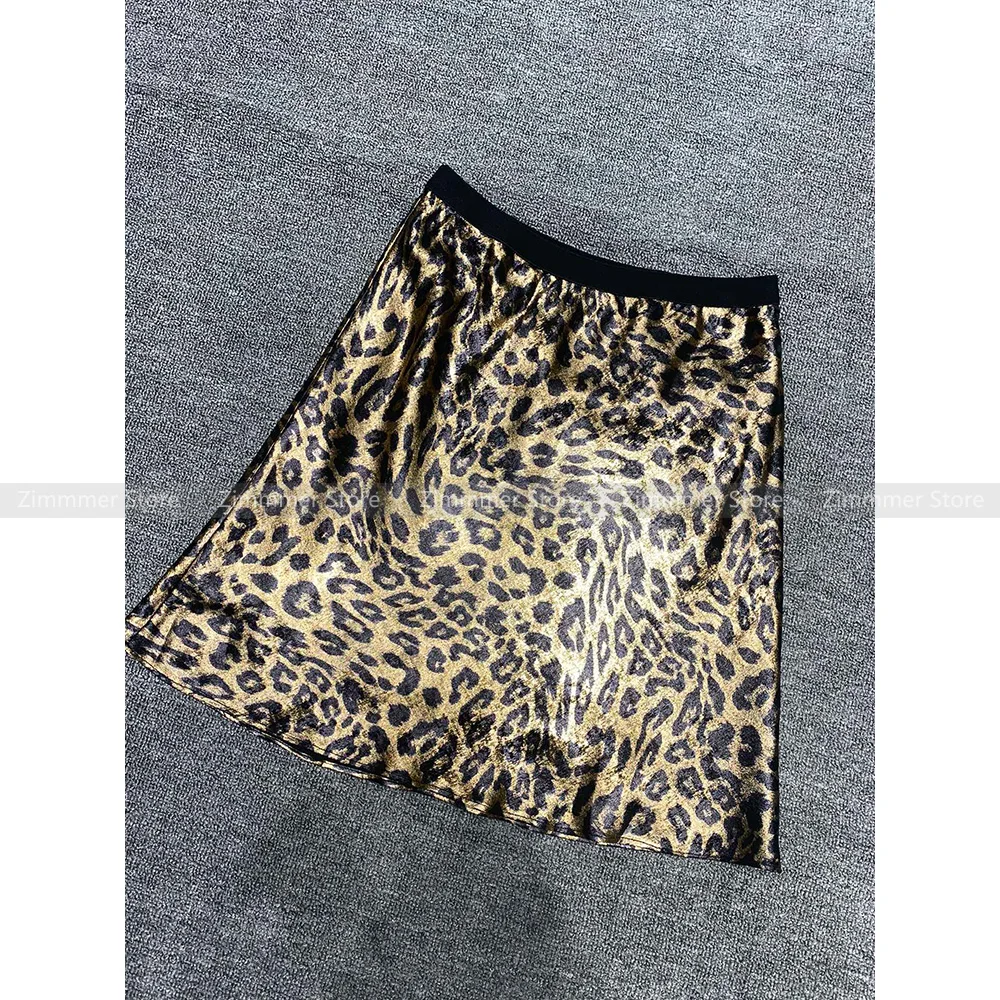 Dames Modieuze niche zoete coole pittige meisjesstijl hoge taille luipaardprint A-lijn pakket hippe dunne half-body rok