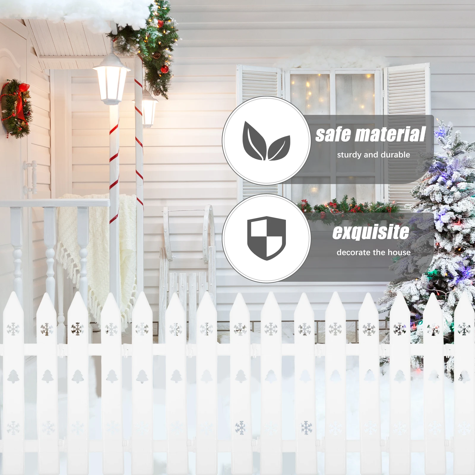 

20Pcs Plastic Garden Fence Christmas Tree Decorative Panel Yard Lawn Balcony Courtyard Border Partition Divider