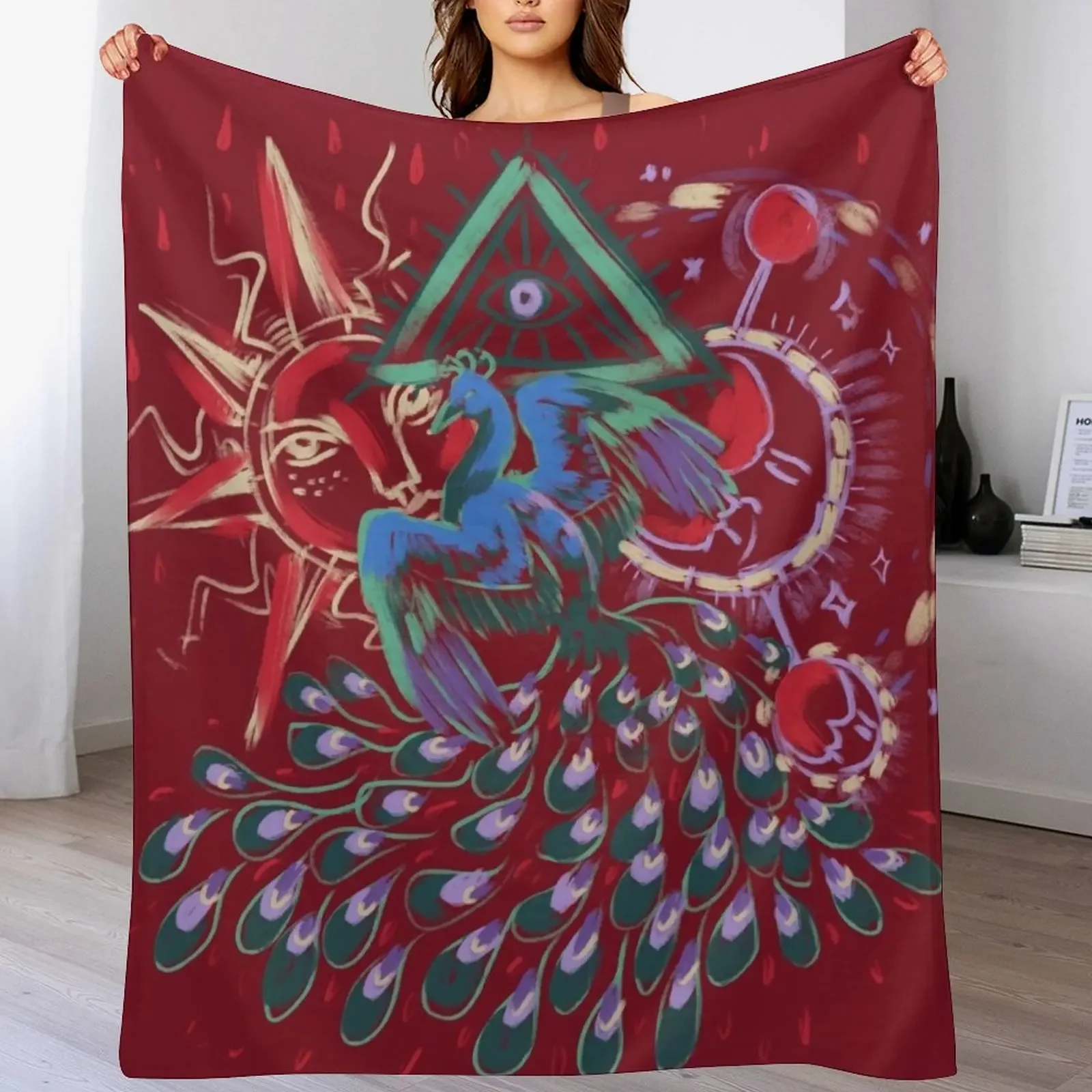 

Mollymauk Back of Coat Grunge Style Throw Blanket Foldable Soft Warm Blanket for Outdoor Use