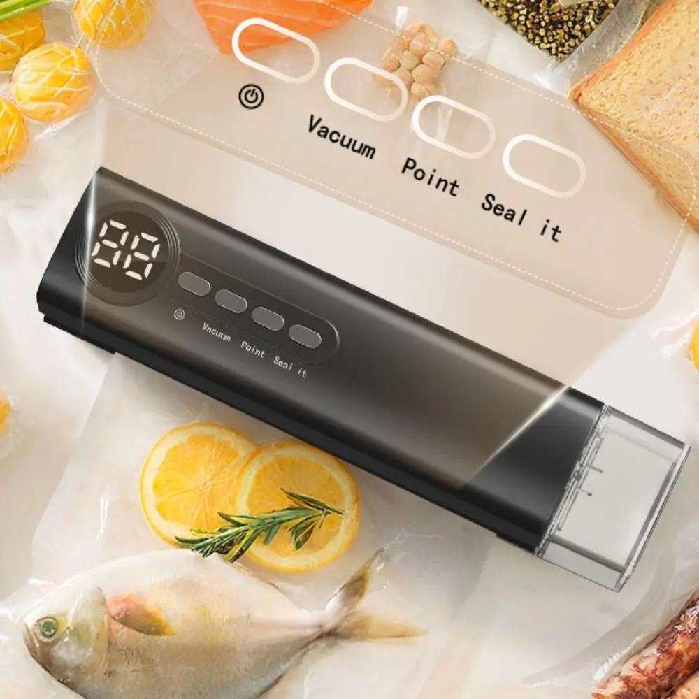 Handheld Automatic Vacuum Sealer USB Charging Plastic Food Sealer with Strong Suction Compact Vacuum Packaging Machine Camping