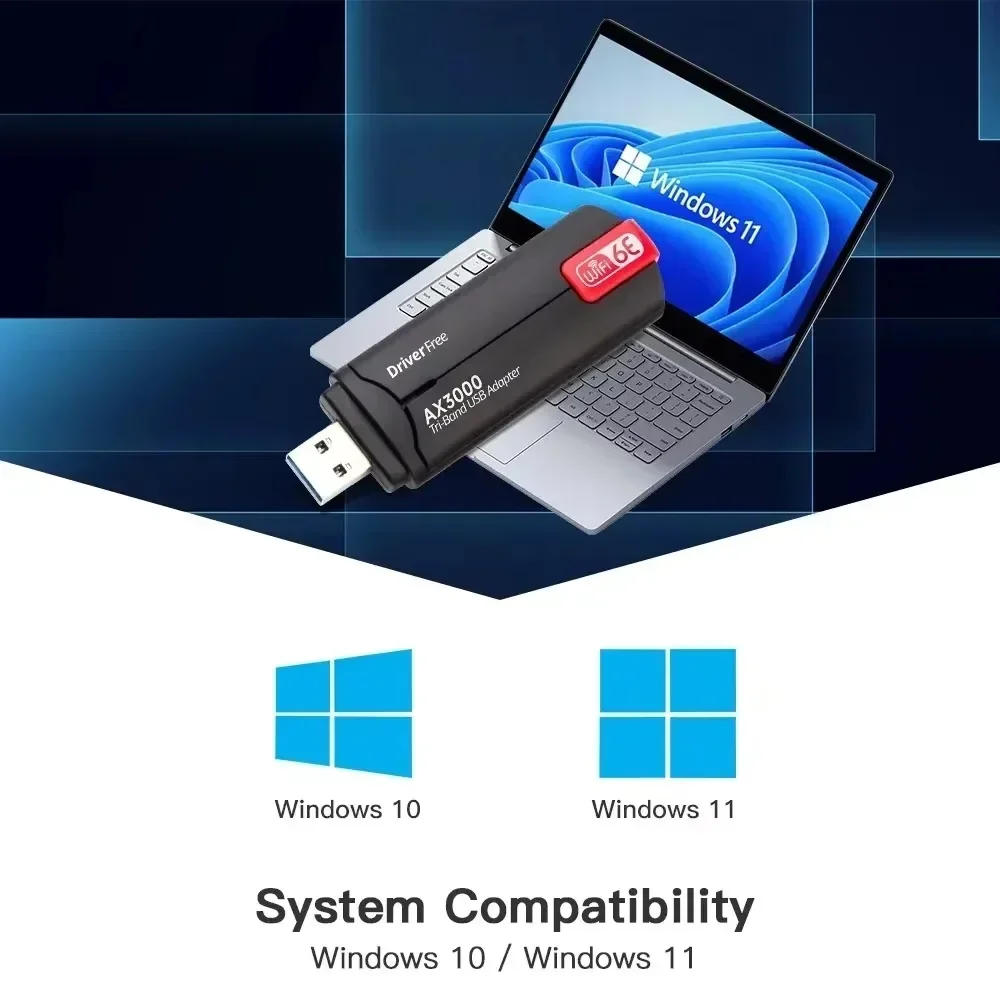 5400Mbps Wifi 6E Usb 3.0 Adapter Wi fi 6 802.11AX PC AX5400 Wireless Network Card 