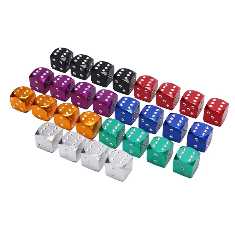 4pcs Dice Shape Car Truck Wheel Tire Air Valve Stem Cover Dust Cap Bicycle Valve Accessories