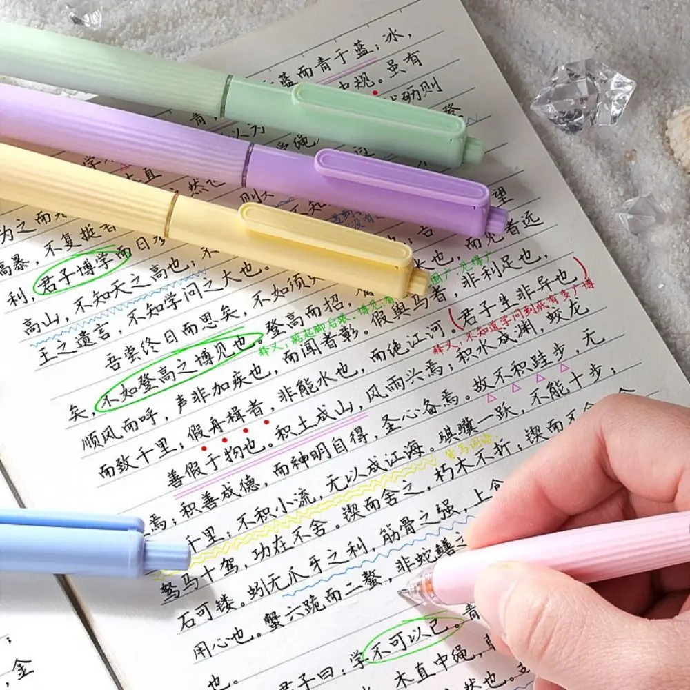 5 pcs Novelty Press Press Color Ballpoint Pen Multifunction ABS Student Writing Pen Retractable Cartoon Gel Pen Smooth Writing