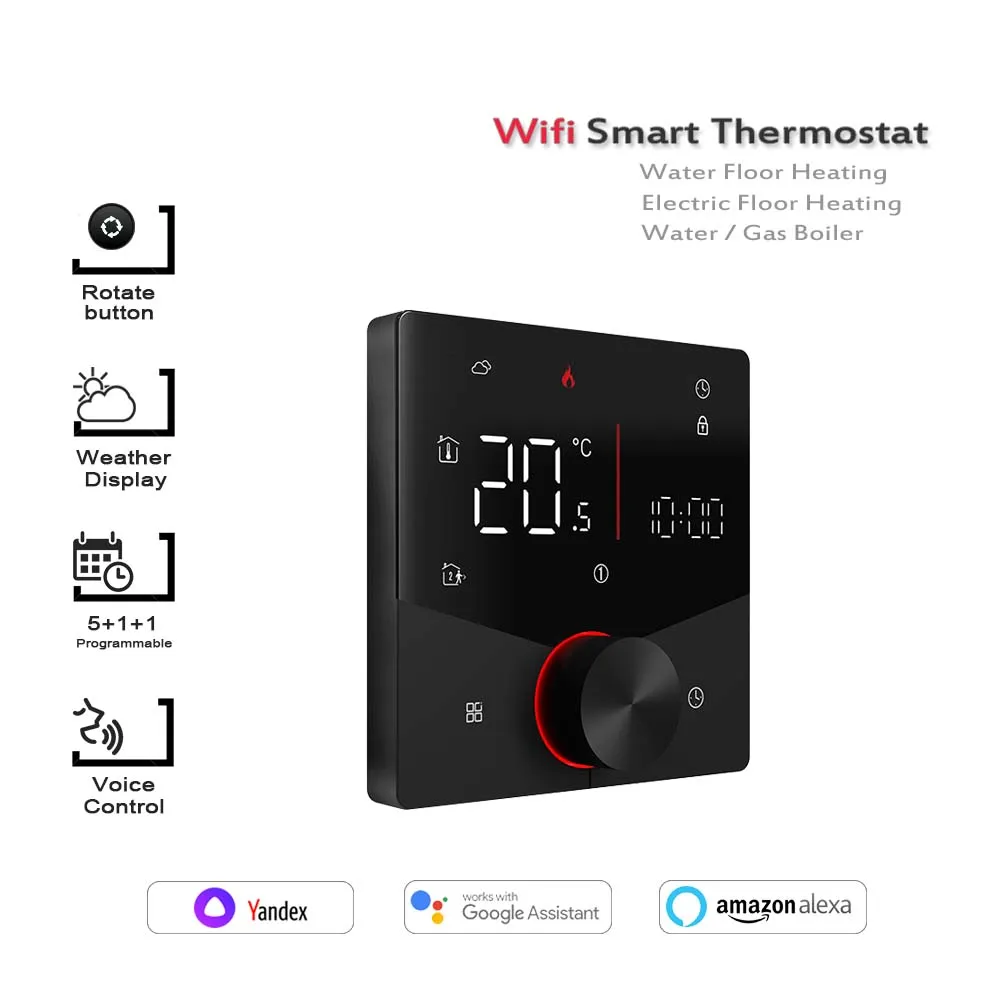 Thermoregulator for warm floor GA/GB/GC for Water Heating/ Electric Heating/ Gas Boiler Heating，tuya wifi Programming thermostat