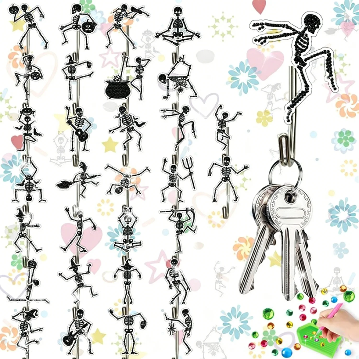 

New Arrival DIY Diamond Painting Hook Gothic Horror Skull Ghost Bride Home Halloween Decor Punk Style Souvenirs