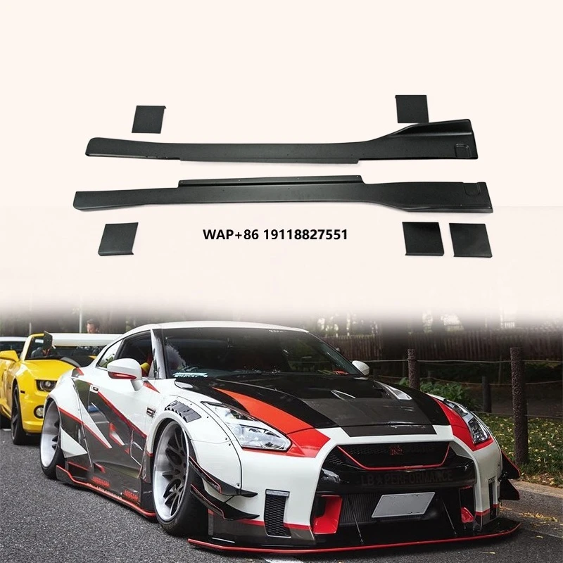 

For n High Quality Fiber Glass GTR R35 CBA DBA LBV2 Style Side Skirts With 6pcs Panels