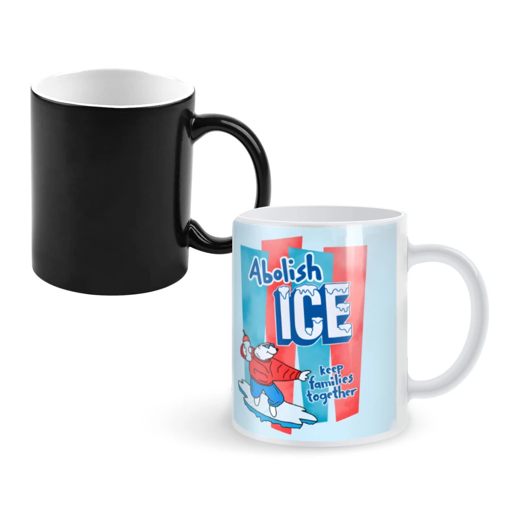 

Abolish ICECoffee Mugs And Mug Creative Color Change Tea Cup Ceramic Milk Cups Novelty Gifts