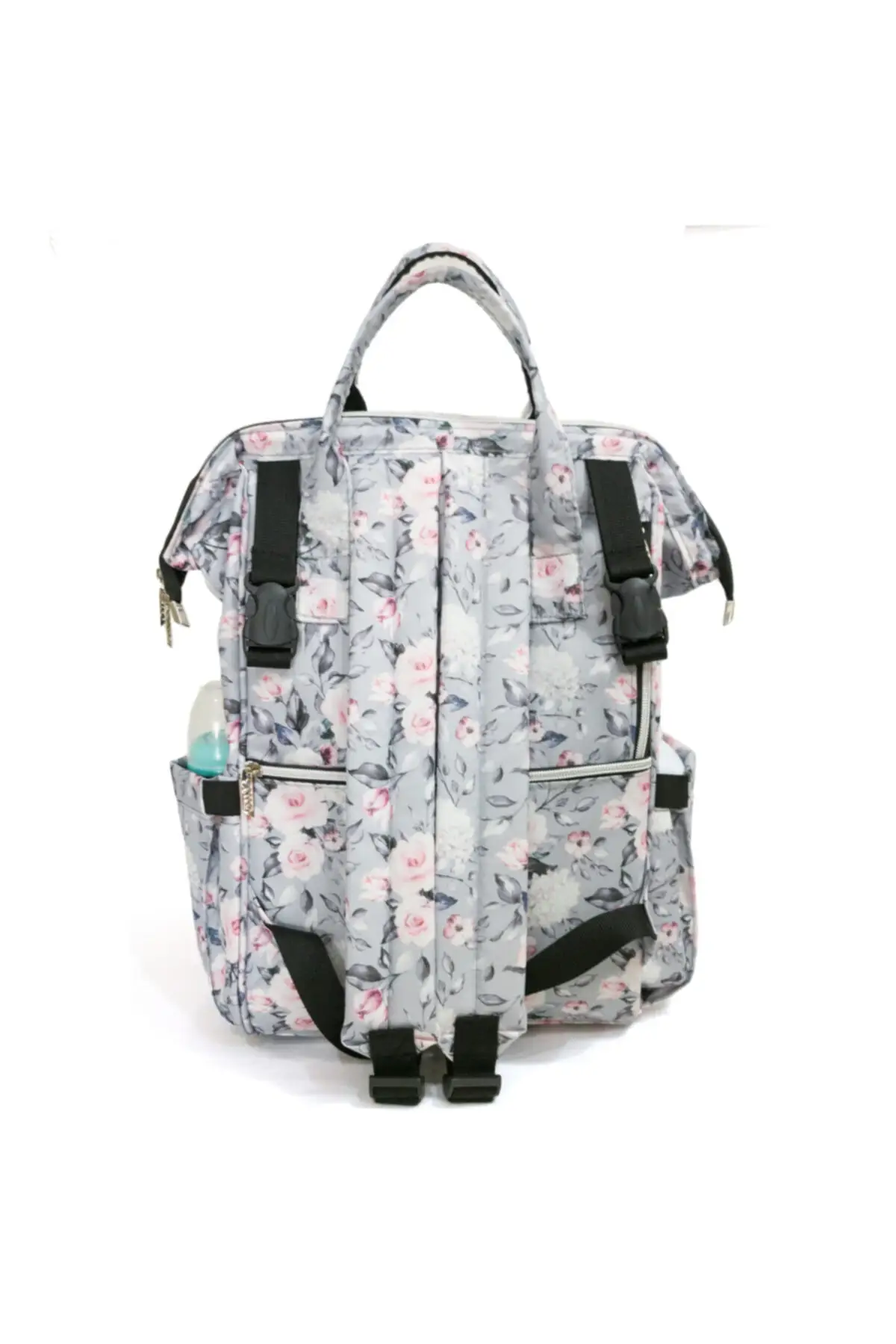 2022 new Fashion Lightweight Baby Care Bag Waterproof Rose Pattern Gray Mother Nursing Bottle Drinker Dress Cloth Carry Backpack Shoulder hand Bag