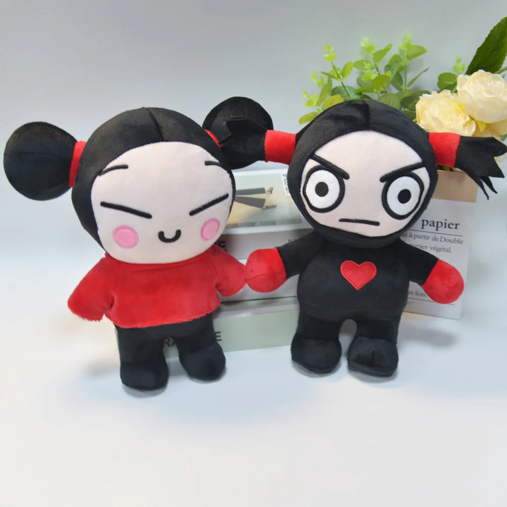 

25 см Kawaii Pucca и Garu, плюшевые игрушки, китайская кукла, мультяшные милые мягкие куклы, фигурка, подушка для сна, детский подарок на день рождения