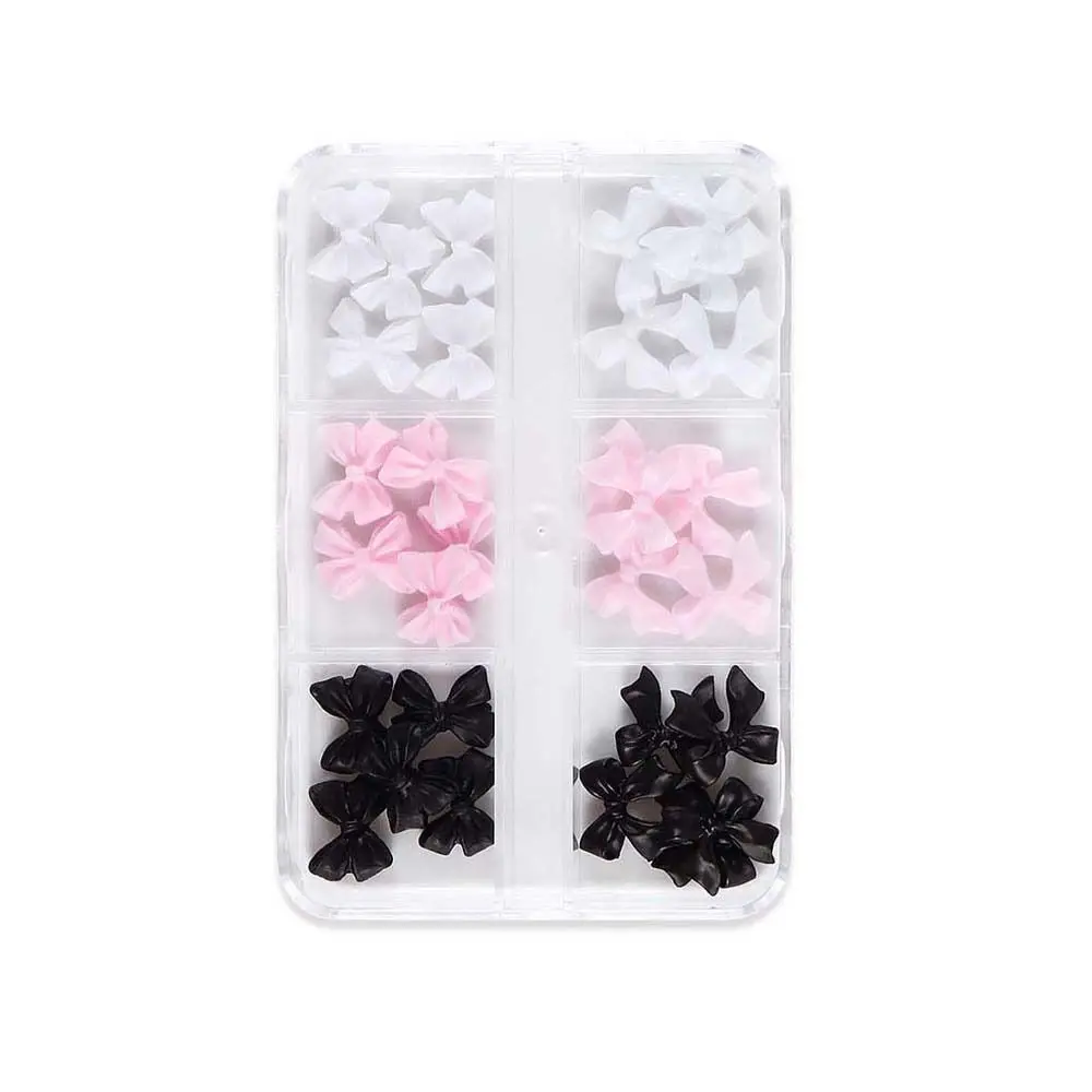 

Resin Nail Charms Bow Nail Decorations Nail Art Supplies White Pink Black Flower Nail Accessories Manicure Ornaments Resin