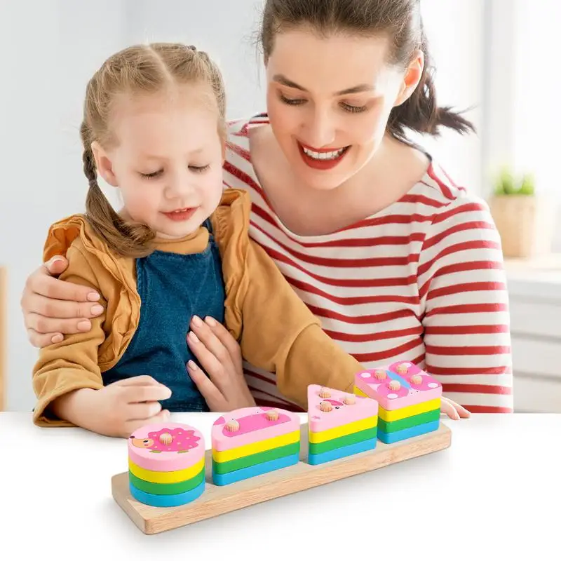 Montessori Sorting Toys 17pcs Educational Shape Toy Cognitive Montessori Toys Portable Sorting Toy For Fun Boys Girls Aged 1