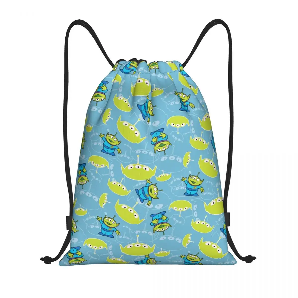 Custom Toy Story Anime Drawstring Bags for Training Yoga Backpacks Women Men Green Aliens Sports Gym Sackpack