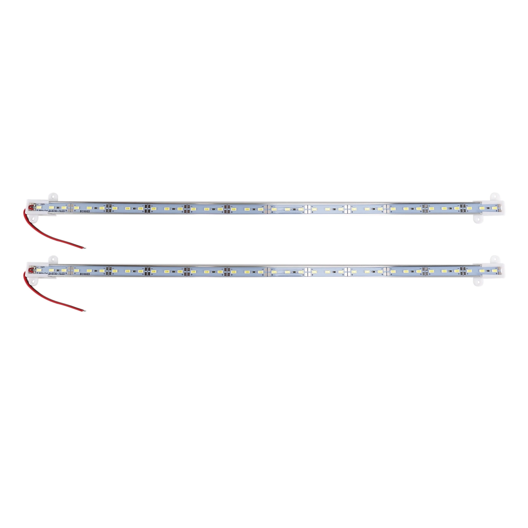 2x 50CM 12V 36 LED 5630 SMD Hard Strip Light Aluminum Shell With End Cap White