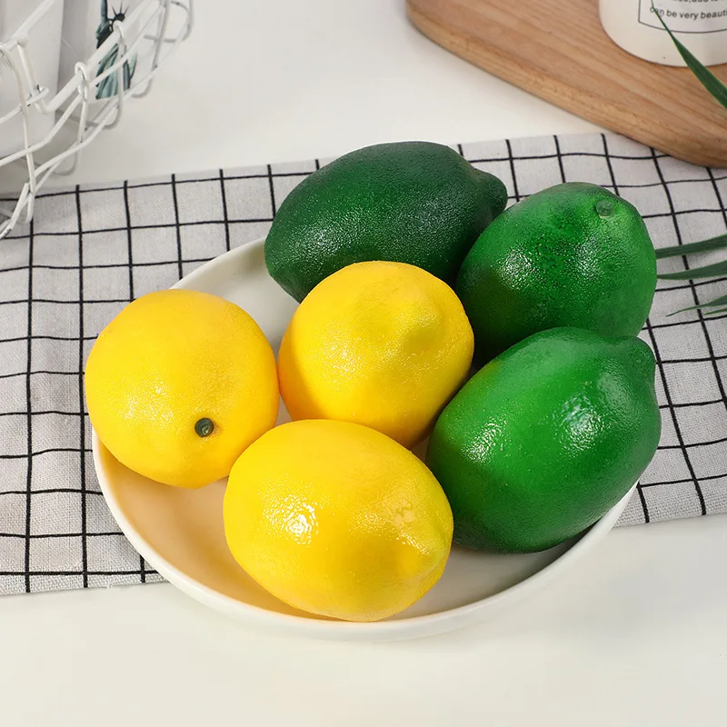20 قطعة 9 سنتيمتر الأخضر الأصفر الليمون عيد الميلاد هالوين السنة الجديدة مهرجان لوازم الحفلات وهمية الفواكه ديكور المنزل الفواكه الاصطناعية #3