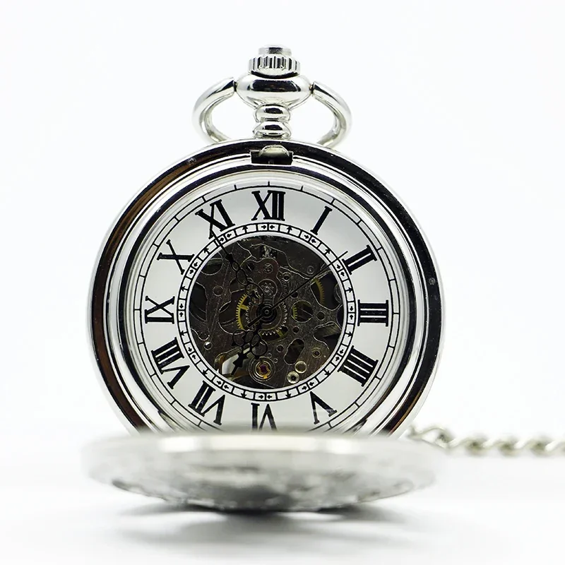 Classic Skeleton Mechanical Watch For Men High Quality Vintage Charm Hand-winding Mens Pocket Watches PJX1226