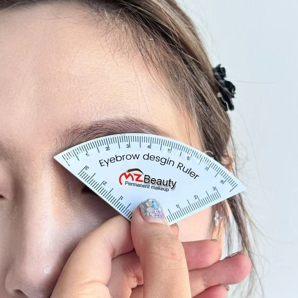Professional Eyebrow Mapping Kit for Tattoo PMU Artist with Fan Ruler Pencils Razor Paste Brow Design Tool Set Microblading PMU