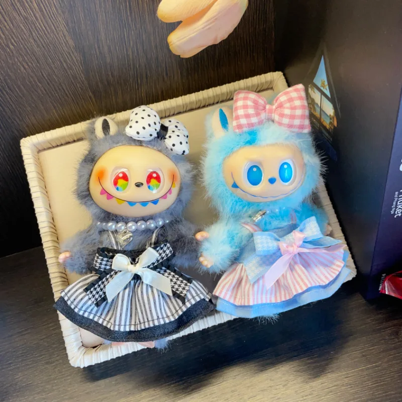 

17cm Labubu 1-3 Gen Doll Outfits | Bowknot Dress Set | Clothes for Labubu Plush Pendants Accessories