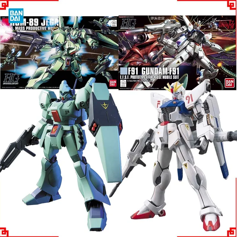 

Bandai Gundam Model Kit HGUC Jegan F91 Фигурка Gunpla Строительный комплект Gundam Коллекционные фигурки аниме Игрушки для мальчиков Подарок