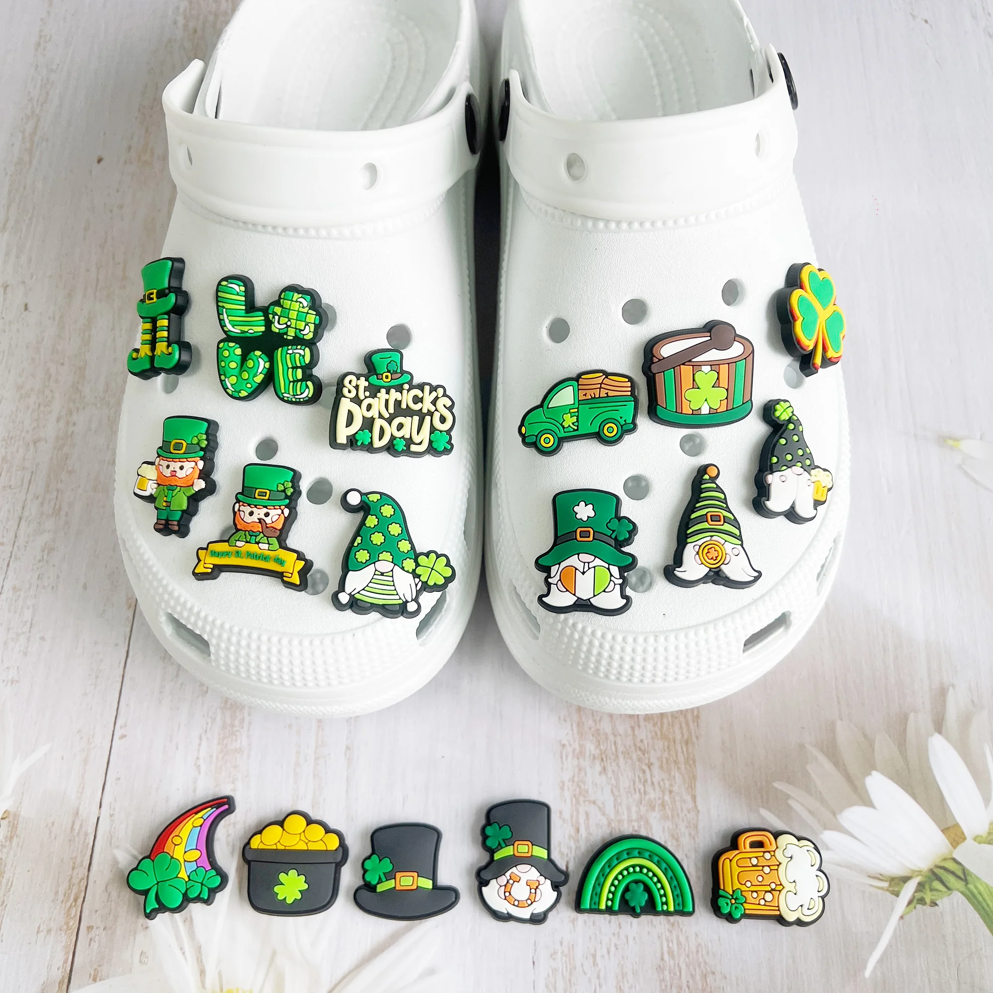 1 stücke st. Patrick's Day Serie Schuh Charms Designer für Schuh zubehör Träume für klassische Clog Kinder Weihnachts geschenk heißen Verkauf