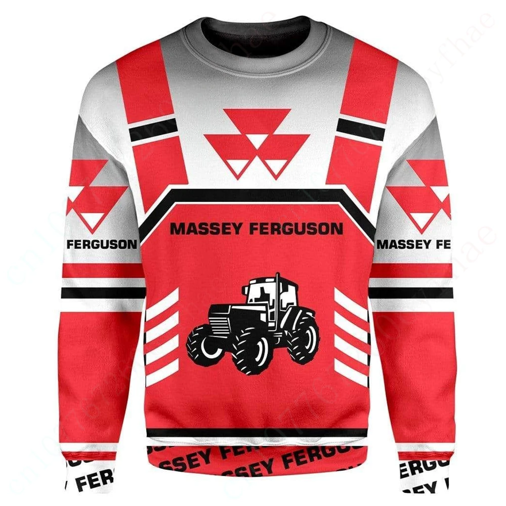 Kaus kasual lengan panjang leher O Harajuku Massey Ferguson t-shirt Anime untuk pria wanita pakaian uniseks kaus berpori