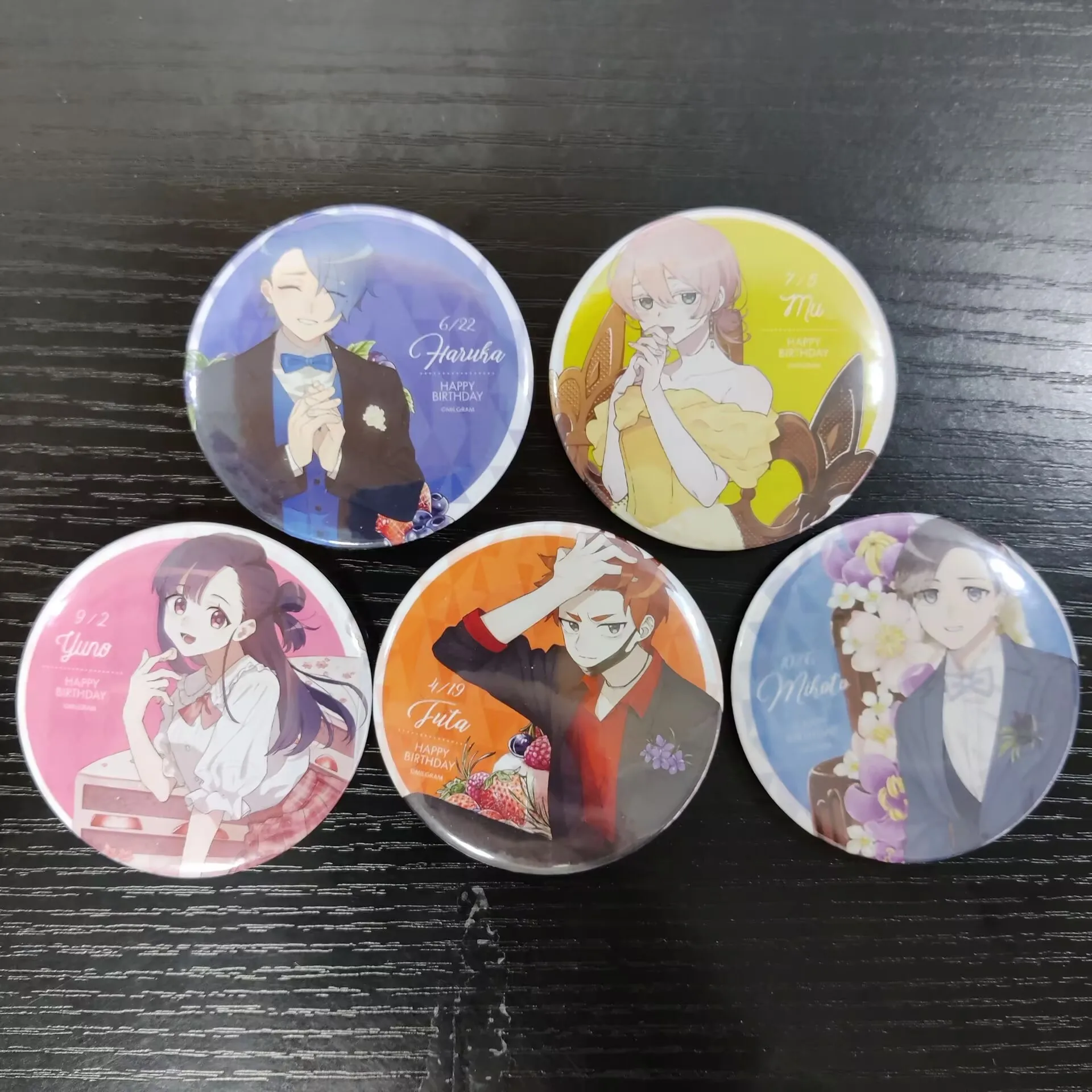 MILGRAM Hot Anime Figure FUTA HARUKA MIKOTO Cosplay Metal Badge Pins Creative Bag Decor Cartoon Brooch Toy Fans Christmas Gift