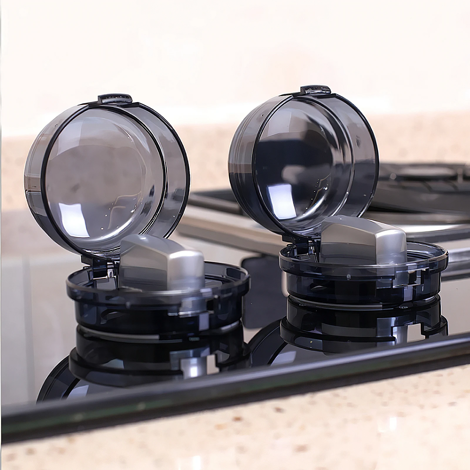 

4pcs Gas Knob Protective Cover Black Child Safety Stove Knob Covers Guard Kitchen Gas Case Cooker Safety Guard