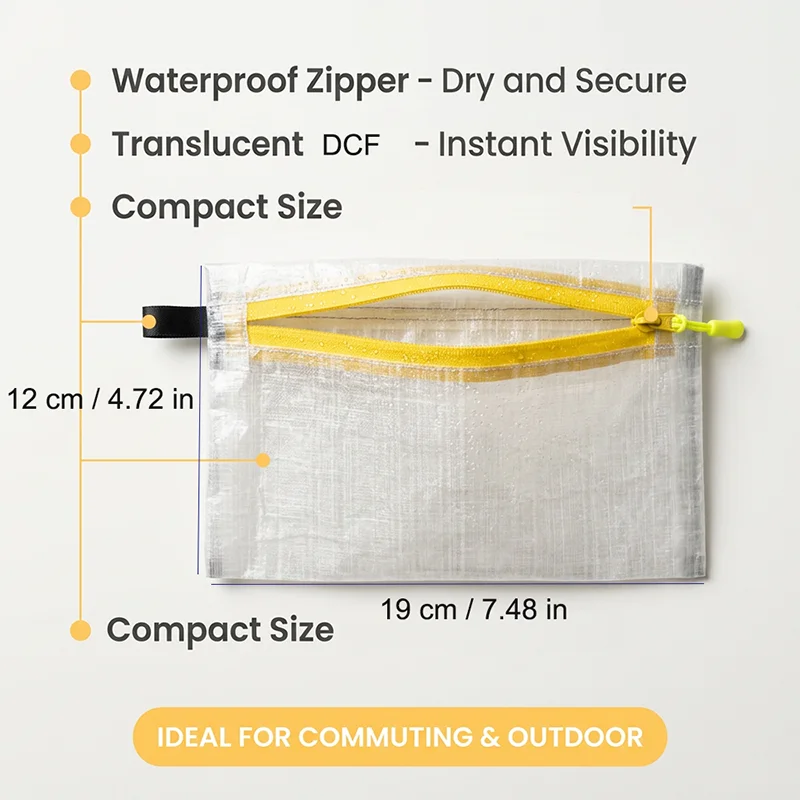 DCF 1,43 Unzen YKK Reißverschluss-Tasche, wasserabweisende Geldbörse, ultraleichter Organizer, Aufbewahrungstasche für Reisepass und Karten, für Erste-Hilfe- und Reisebedarf – Detail 1