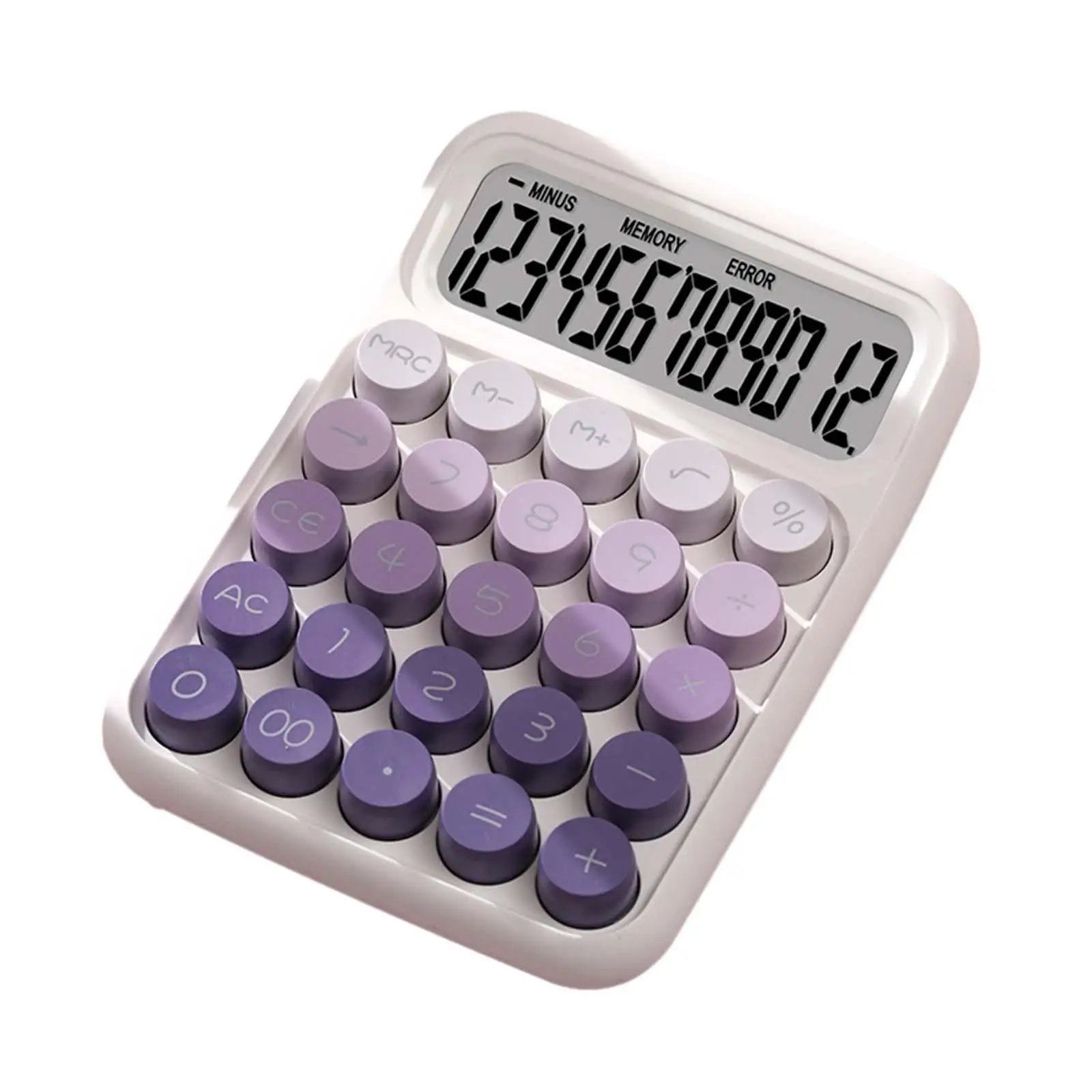 Mechanical Switch Calculator Portable Retro Round Keys 6x4.5inch 15° Tilt Screen for Office Market Durable Multifunctional