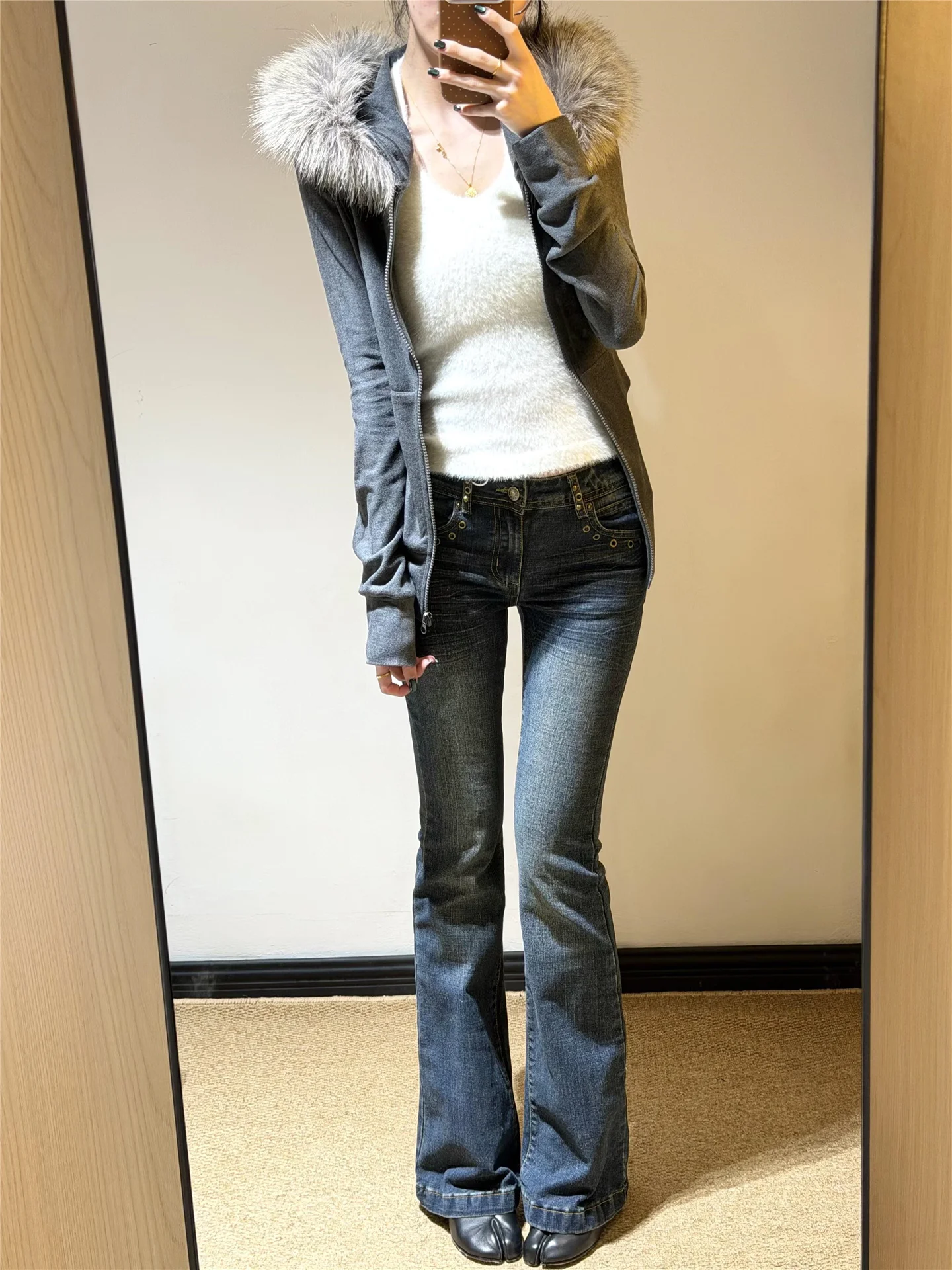 

Ретро-джинсы Y2K с низкой посадкой и расклешенными штанинами для женщин, облегающие, удлиненные, в стиле Spicy Girls