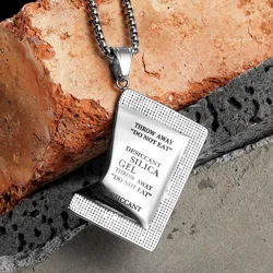 Desiccant Model Men Necklaces With Pendant Stainless Steel Jewelry For Male Women Unique Punk Hip Hop Accessories Gift Wholesale