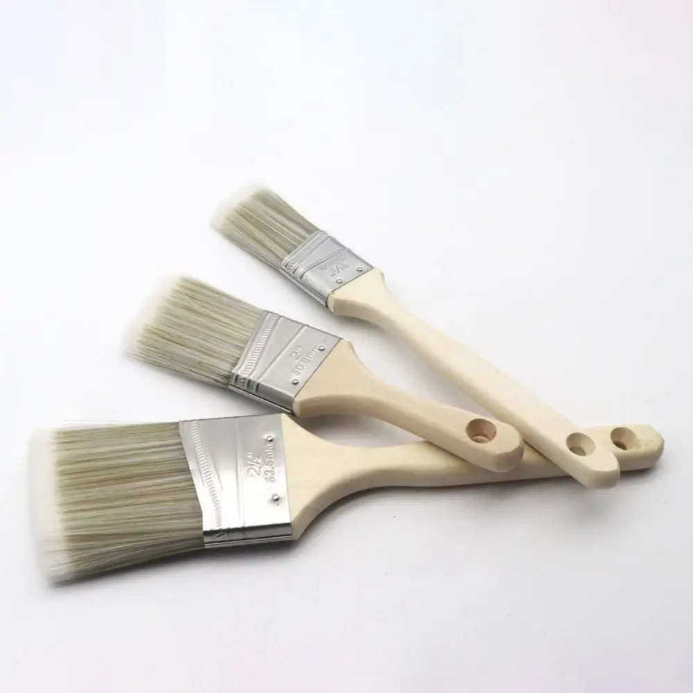 Beveled Professional Paint Brush Set Utility Paint Wooden Handle Chemical Fiber Paint Brush Paint Tool Various Sizes