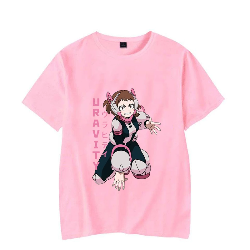 Women's Men's Fashion T Shirts Funny Ochaco Uraraka Print T Shirt Summer Unisex Loose Casual Plus Size Anime Graphic Tee Tops