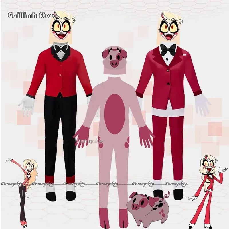 2025 11 Hazbin Alastor Hotel Cosplay mujeres disfraces de Halloween mujer peluca Charlie Morningstar pelucas para adultos Anime hombres disfraz chica