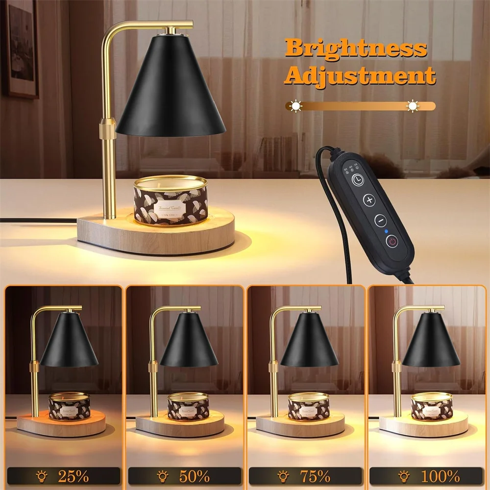 50W Aromatherapy Candle Heating Lamp Timer Switch Dimmable Candle Lamp Cafe Romantic Atmosphere Desktop Decor 220V Ambient Light