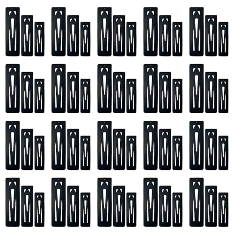

60 Pcs Black Barrettes for Women and Girls, Metal Snap Hair Clips for Women in 3 Sizes 2 Inch, 2.36 Inch, 2.75 Inch for Daily H